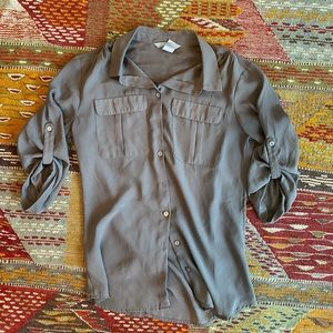 H&M Grey Button-Up